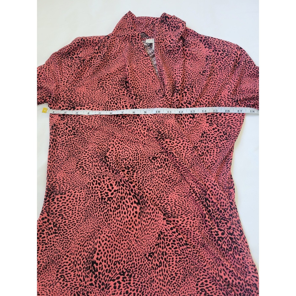 Chaus New York Women's Pink & Black Animal Print Blouse Career Top Sz M‎ - Picture 4 of 7